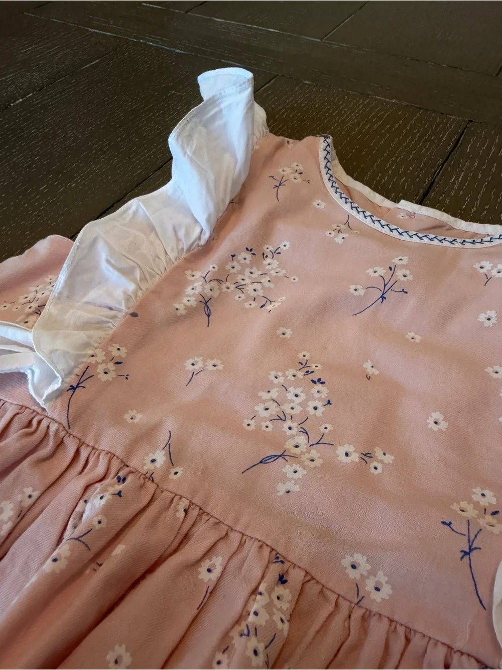 Sophie & Lucas Girls’ Preppy Pink Floral Cotton Summer Dress • Size Small (6)